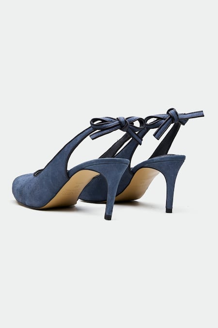 Oroh_Blue Bows Designer Slingback Heels _Online_at_Aza_Fashions