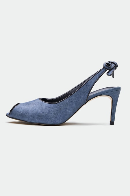 Buy_Oroh_Blue Bows Designer Slingback Heels _Online_at_Aza_Fashions