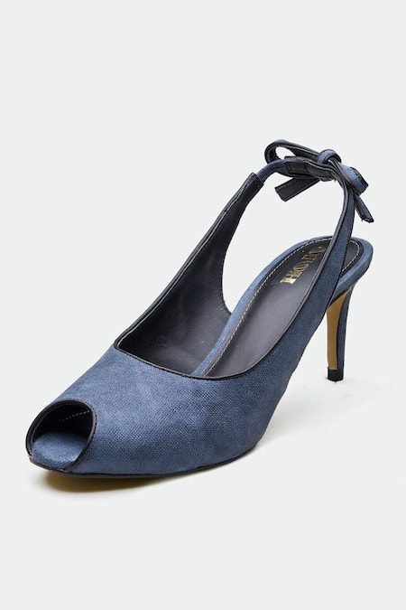 Shop_Oroh_Blue Bows Designer Slingback Heels _Online_at_Aza_Fashions