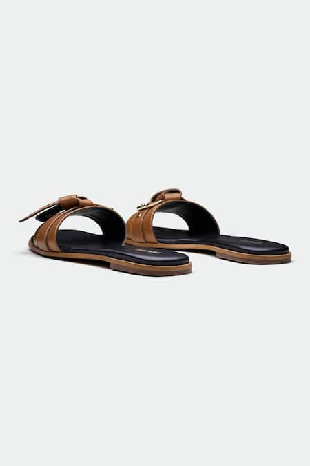 Buy_Oroh_Brown Designer Manchester Flats _Online_at_Aza_Fashions