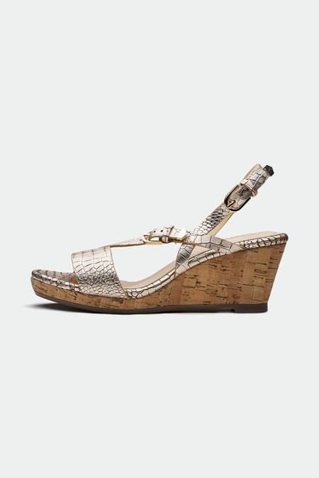 Oroh_Gold Dundee Designer Wedge Sandals _Online_at_Aza_Fashions