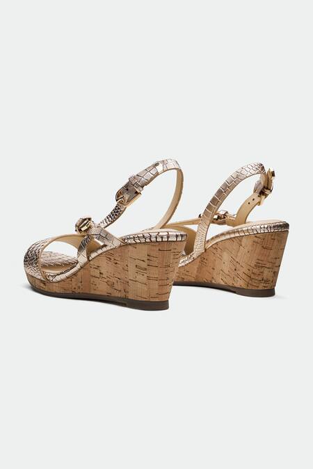 Buy_Oroh_Gold Dundee Designer Wedge Sandals _Online_at_Aza_Fashions