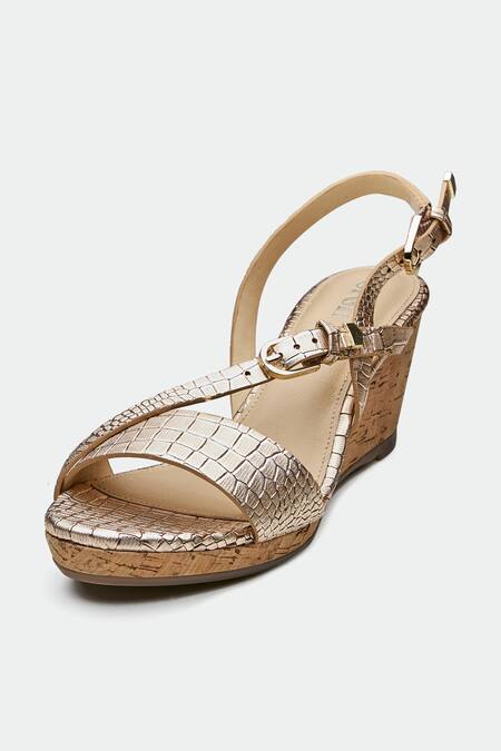 Shop_Oroh_Gold Dundee Designer Wedge Sandals _Online_at_Aza_Fashions