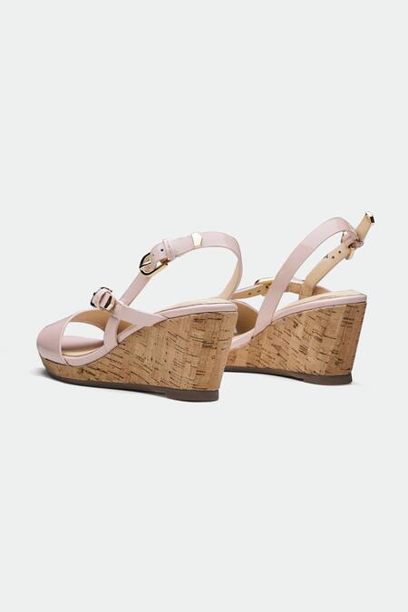Buy_Oroh_Pink Genuine Leather Wedge Sandals _Online_at_Aza_Fashions