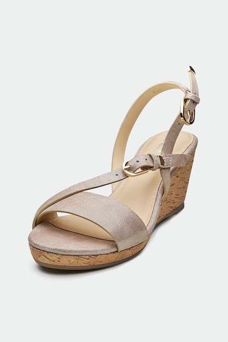 Shop_Oroh_Beige Gold Dundee Wedge Sandals _Online_at_Aza_Fashions
