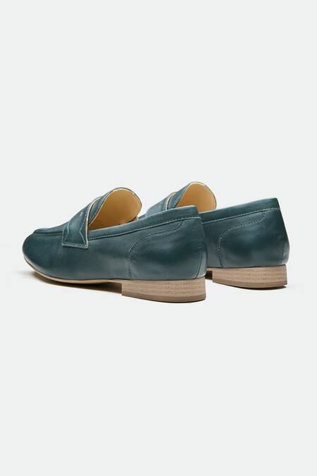 Oroh_Green Genuine Leather Walsall Flats _Online_at_Aza_Fashions