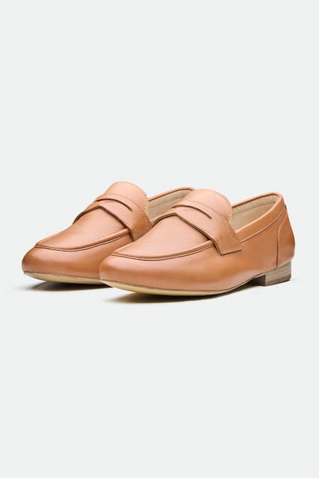 OROH Brown Genuine Leather Walsall Flats 