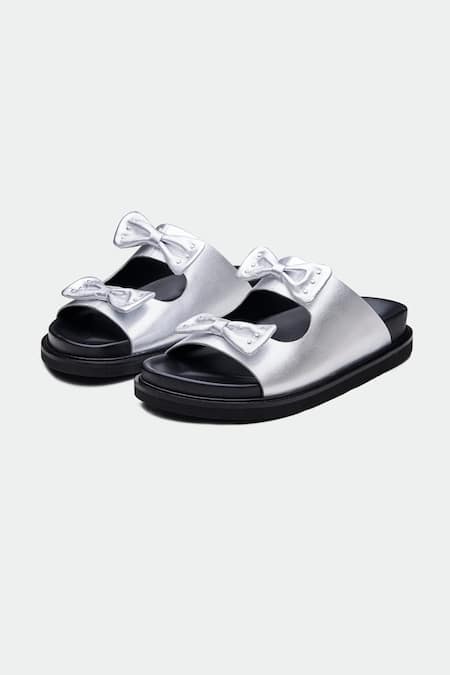 OROH Silver Designer Bow Flats 