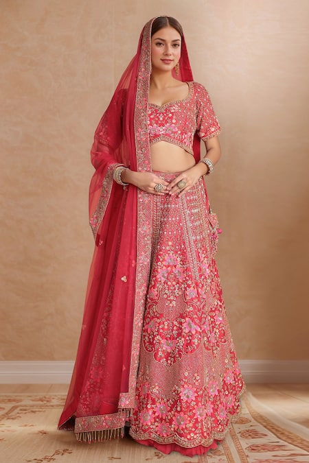 Samyukta Singhania Embroidered Silk Bridal Lehenga Set 