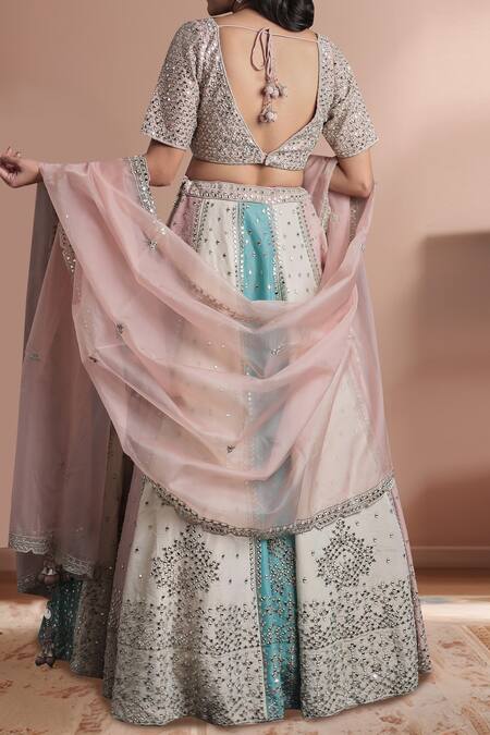 Shop Samyukta Singhania Multi Color Silk, Tissue Sequins, Embroidery Classic Lehenga Set at Aza Fashions Shop_Samyukta Singhania_Multi Color Silk, Tissue Sequins, Embroidery Classic Lehenga Set_at_Aza_Fashions