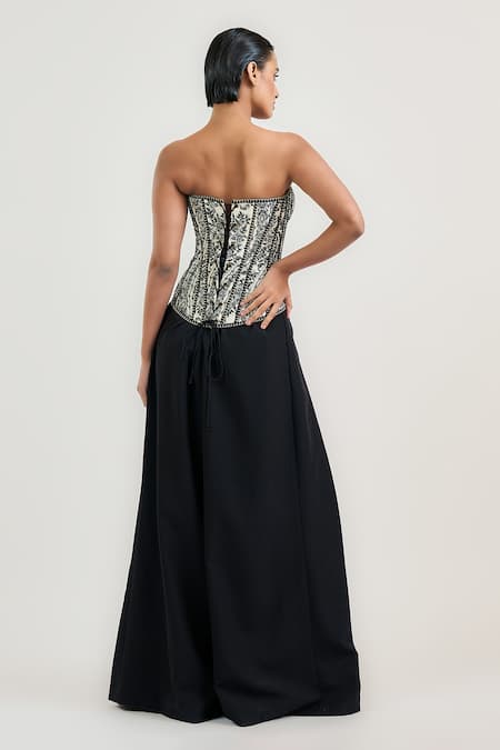 Ott Embroidered Jamawar Corset 