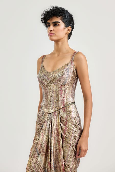 Tarun Tahiliani Jewel Print Corset 