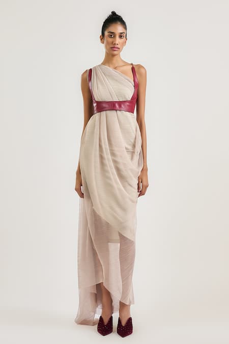 OTT One Shoulder Draped Dress 