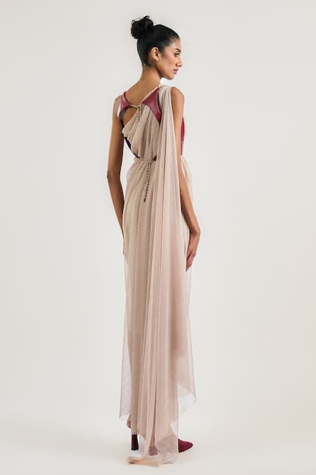 Ott One Shoulder Draped Dress 