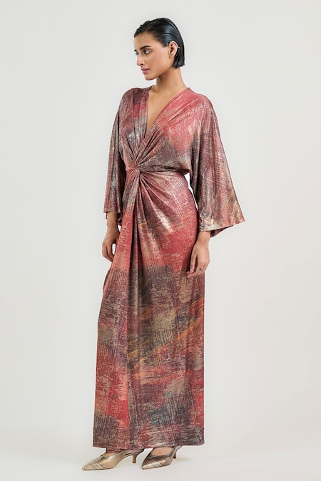 Tarun Tahiliani Ram Kumar Knotted Maxi Dress 
