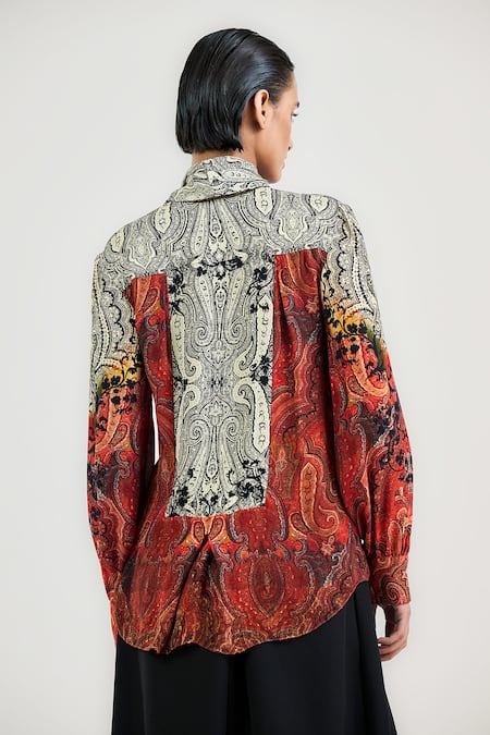 Tarun Tahiliani Oriental Tie Up Shirt 