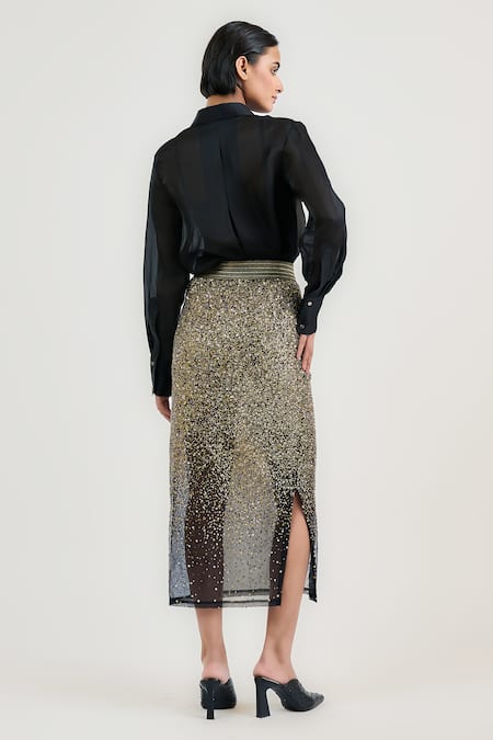 Ott Sequinned Midi Skirt 