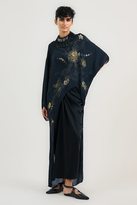 Tarun Tahiliani Draped Satin Skirt 