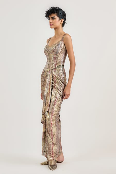 Ott Jewel Print Long Skirt 