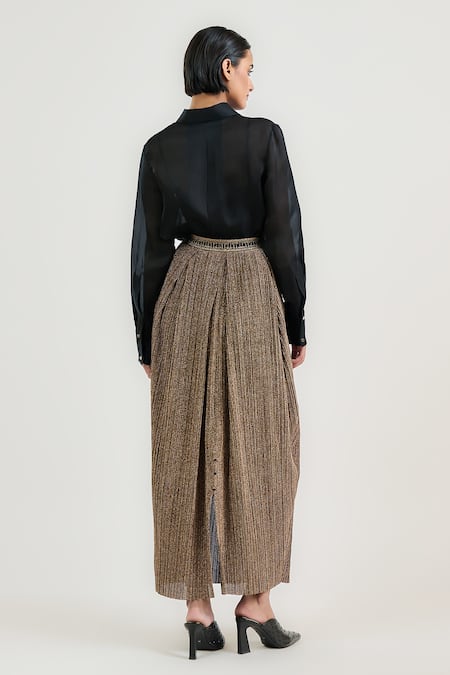 Ott Crinkle Tulle Long Skirt 