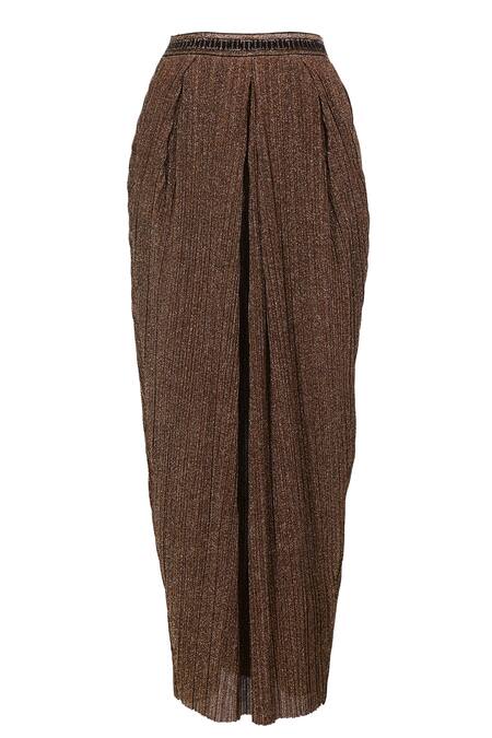 Ott Gold Tulle Crinkle Long Skirt at Aza Fashions Ott_Gold Tulle Crinkle Long Skirt _at_Aza_Fashions