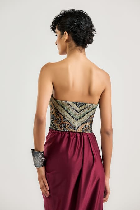 Ott Jamawar Print Corset 