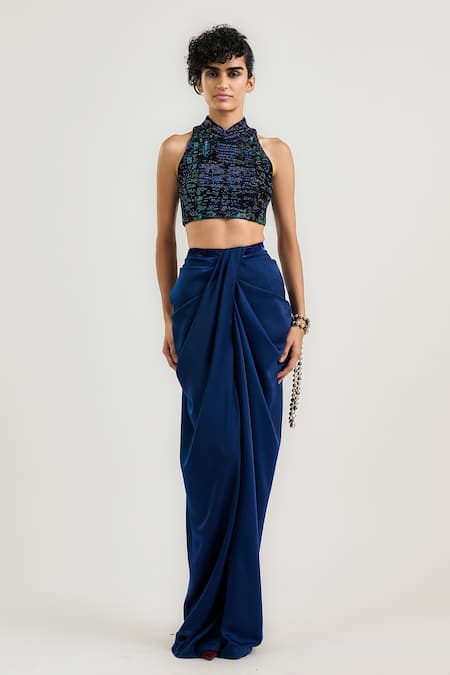 Ott Satin Draped Pant 