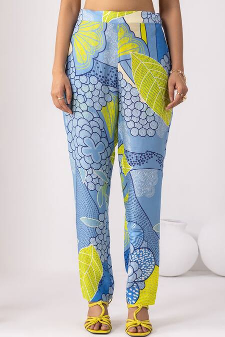 Shop Thee Modern Roots Blue Bamboo, Muslin Round Neck Mystical Ocean Kurta Set Online at Aza Fashions Shop_Thee Modern Roots_Blue Bamboo, Muslin Round Neck Mystical Ocean Kurta Set _Online_at_Aza_Fashions