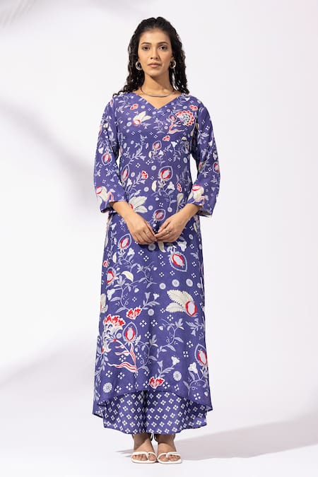 Thee Modern Roots Floral A-Line Kurta Set 