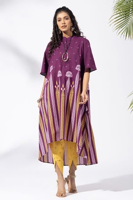 Thee Modern Roots Chevron Plum Tunic Set 