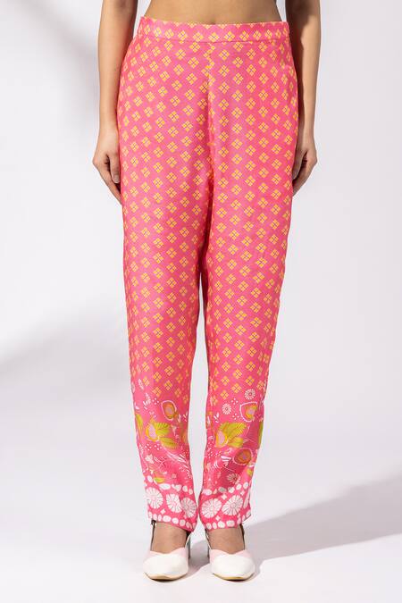 Thee Modern Roots_Coral Cotton Collared Print Co-ord Set _at_Aza_Fashions