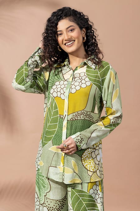 Thee Modern Roots Olive Blossom Comfort-Fit Shirt 