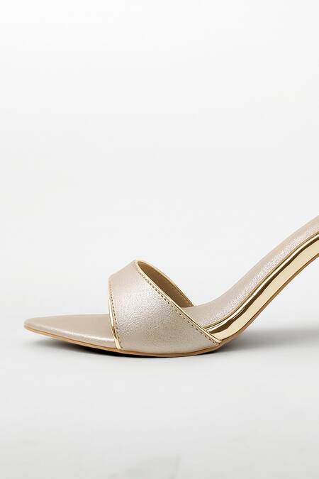 Shop Signature Sole Gold Champagne Shimmer Stiletto Mules Online at Aza Fashions Shop_Signature Sole_Gold Champagne Shimmer Stiletto Mules _Online_at_Aza_Fashions
