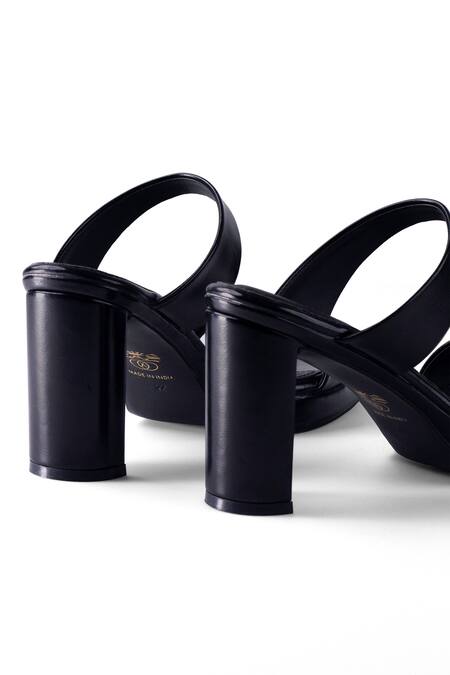 Signature Sole_Black Midnight Luxe Block Heel Sandals _Online_at_Aza_Fashions