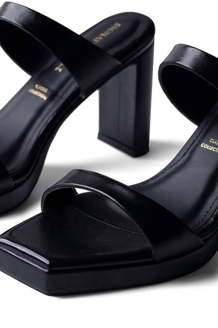 Buy_Signature Sole_Black Midnight Luxe Block Heel Sandals _Online_at_Aza_Fashions