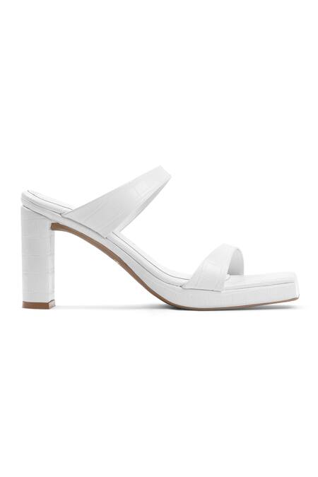 Signature Sole White Elegance Block Heel Sandals Online at Aza Fashions Signature Sole_White Elegance Block Heel Sandals _Online_at_Aza_Fashions