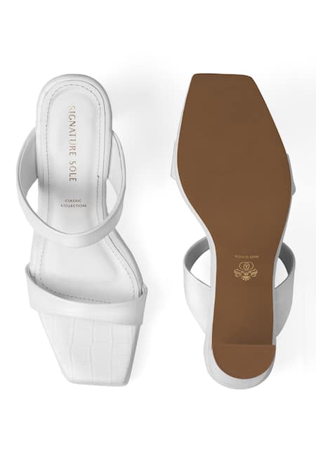 Shop Signature Sole White Elegance Block Heel Sandals at Aza Fashions Shop_Signature Sole_White Elegance Block Heel Sandals _at_Aza_Fashions