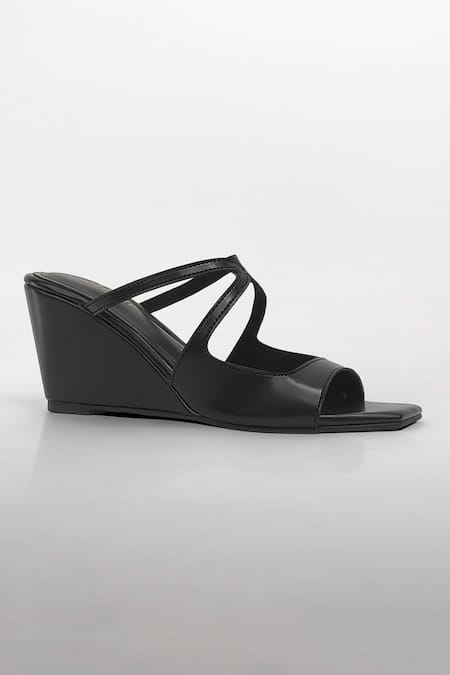 Signature Sole Black Noir Wedge Heels