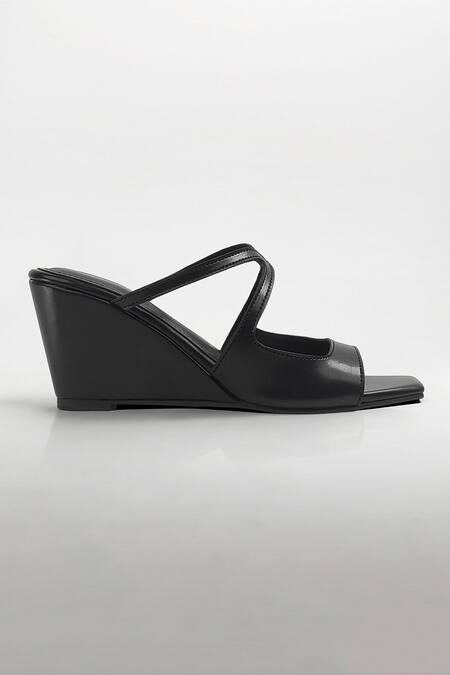 Signature Sole Black Noir Wedge Heels at Aza Fashions Signature Sole_Black Noir Wedge Heels _at_Aza_Fashions
