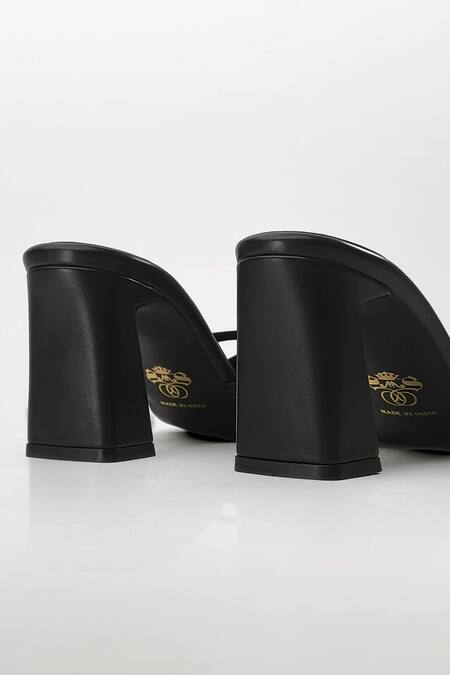 Shop Signature Sole Black Ebon Luxe Strappy Heels Online at Aza Fashions Shop_Signature Sole_Black Ebon Luxe Strappy Heels _Online_at_Aza_Fashions