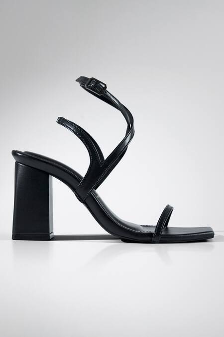 Signature Sole Black Sculpted Noir Strappy Heels Online at Aza Fashions Signature Sole_Black Sculpted Noir Strappy Heels _Online_at_Aza_Fashions