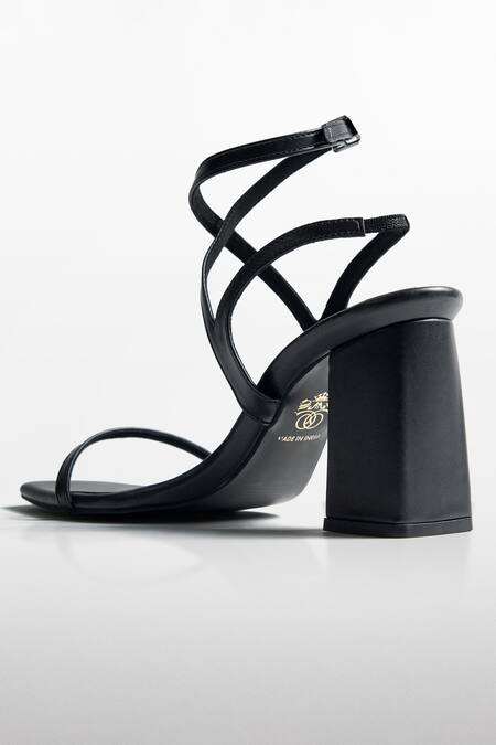 Signature Sole Black Sculpted Noir Strappy Heels at Aza Fashions Signature Sole_Black Sculpted Noir Strappy Heels _at_Aza_Fashions