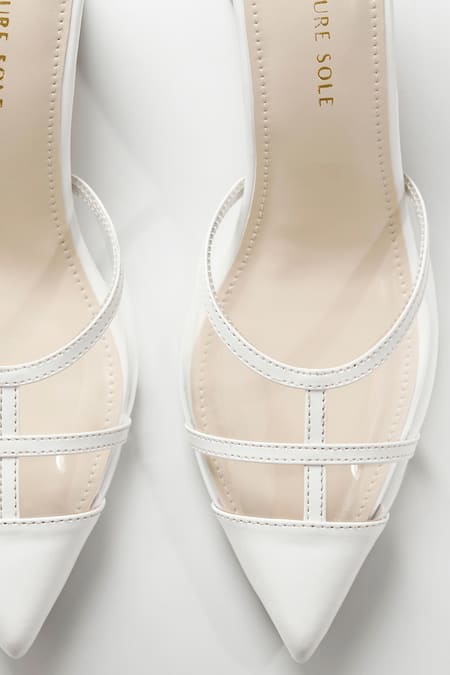 Signature Sole_White Pointed Toe Block Heels _at_Aza_Fashions