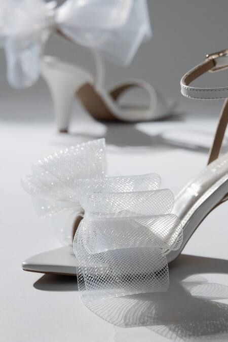 Shop_Signature Sole_White Bows Mist Sheer Ankle Strap Heels _Online_at_Aza_Fashions