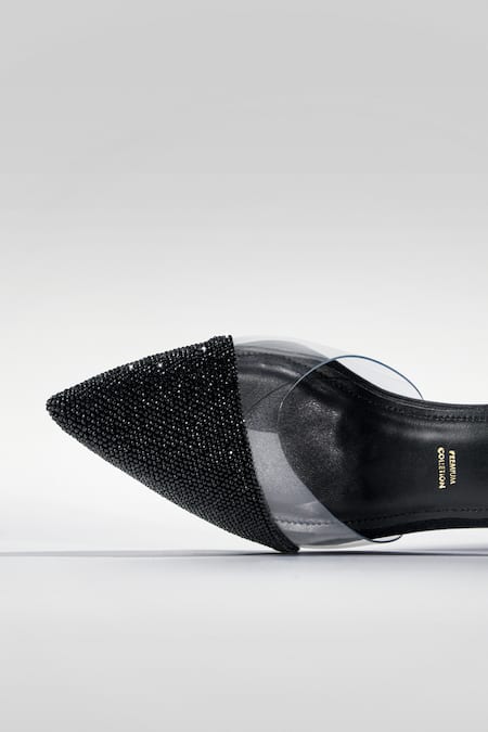 Buy_Signature Sole_Black Beads Pointed Mules 