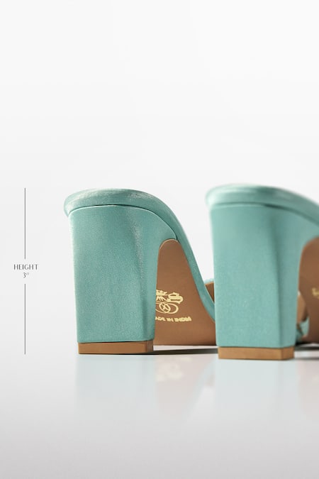 Signature Sole_Blue Crystals Mint Luxe Heels _Online_at_Aza_Fashions