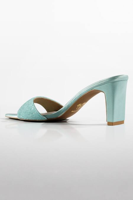 Buy_Signature Sole_Blue Crystals Mint Luxe Heels _Online_at_Aza_Fashions