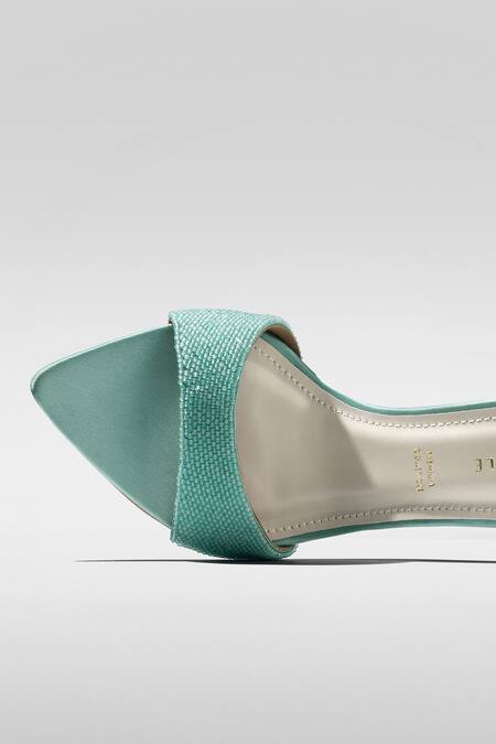 Shop_Signature Sole_Blue Crystals Mint Luxe Heels _Online_at_Aza_Fashions
