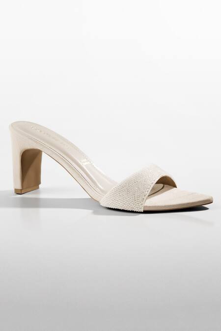 Signature Sole Ivory Dusk Crystal Mules 