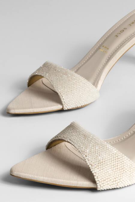 Signature Sole_Ivory Dusk Crystal Mules _at_Aza_Fashions